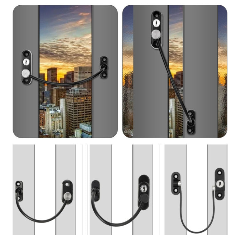 Children High-rise Anti-fall Safety Lock Window Push Limiter, Color:, White, Black, White (Thick), Black (Thick), White (Special Thick), Black (Special Thick), White (Enhanced), Black (Enhanced), White (High Standard), Black (High Standard)