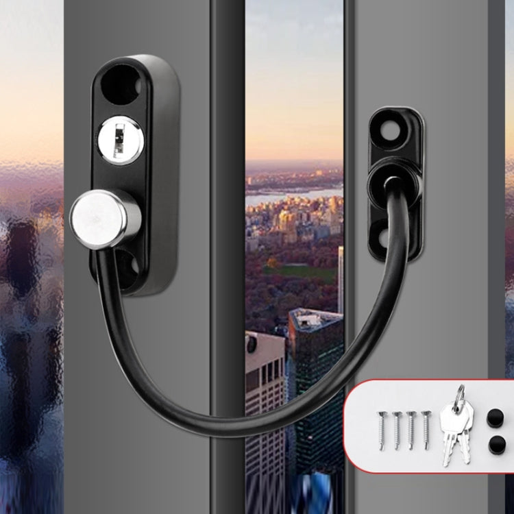 Children High-rise Anti-fall Safety Lock Window Push Limiter, Color:, White, Black, White (Thick), Black (Thick), White (Special Thick), Black (Special Thick), White (Enhanced), Black (Enhanced), White (High Standard), Black (High Standard)