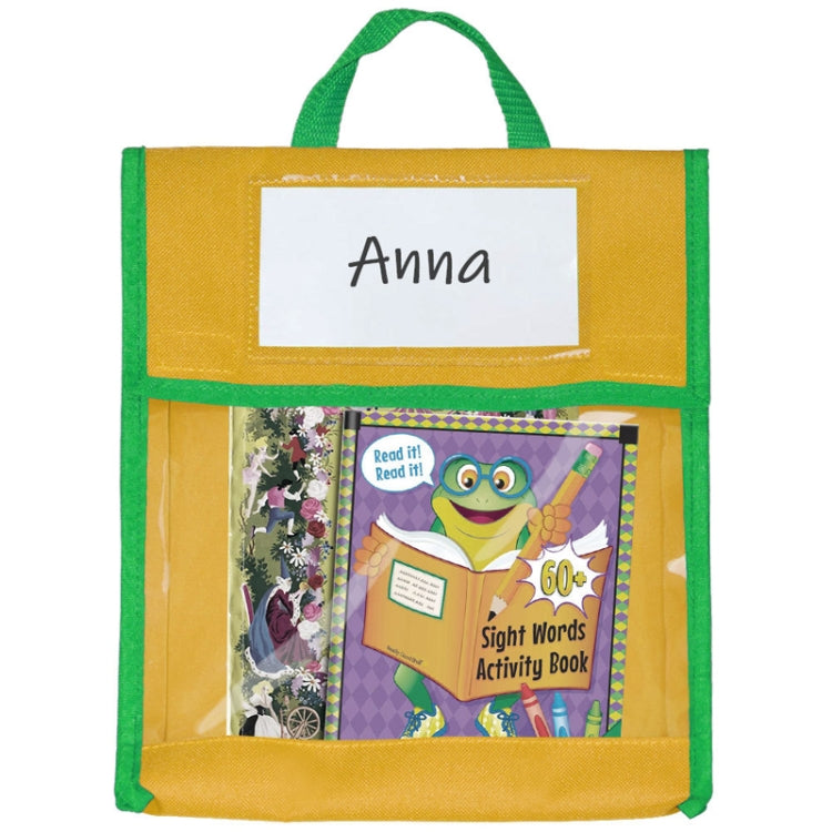 BG20080815 School Children Tote Book Bag Toy Handbag, Yellow, Green, Blue, Red