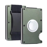 ZDL-05 Tracker Protection Organizer Metal Card Holder For AirTag 2nd Gen / AirTag 1st Gen, Army Green, Black, Grey, Light Blue