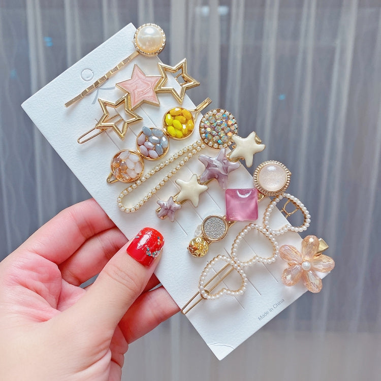 Alloy Colorful Hairpin Headgear Pearl Rhinestone Clip Set, 8PCS/Set Heavy Work, 8PCS/Set Cherry, 8PCS/Set Pink Cherry, 8PCS/Set Starfish, 7PCS/Set Mermaid, 4PCS/Set Light Blue, 6PCS/Set Pink, 6PCS/Set Purple, 6PCS/Set Fresh Green, 8PCS/Set Blue        ...