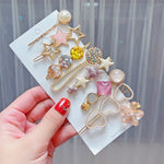 Alloy Colorful Hairpin Headgear Pearl Rhinestone Clip Set, 8PCS/Set Heavy Work, 8PCS/Set Cherry, 8PCS/Set Pink Cherry, 8PCS/Set Starfish, 7PCS/Set Mermaid, 4PCS/Set Light Blue, 6PCS/Set Purple, 6PCS/Set Fresh Green, 8PCS/Set Yellow, 7PCS/Set Yellow Hea...