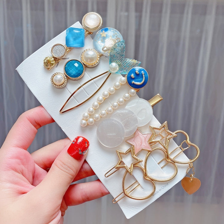 Alloy Colorful Hairpin Headgear Pearl Rhinestone Clip Set, 8PCS/Set Heavy Work, 8PCS/Set Cherry, 8PCS/Set Pink Cherry, 8PCS/Set Starfish, 7PCS/Set Mermaid, 4PCS/Set Light Blue, 6PCS/Set Pink, 6PCS/Set Purple, 6PCS/Set Fresh Green, 8PCS/Set Blue        ...