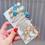 Alloy Colorful Hairpin Headgear Pearl Rhinestone Clip Set, 8PCS/Set Heavy Work, 8PCS/Set Cherry, 8PCS/Set Pink Cherry, 8PCS/Set Starfish, 7PCS/Set Mermaid, 4PCS/Set Light Blue, 6PCS/Set Purple, 6PCS/Set Fresh Green, 8PCS/Set Yellow, 7PCS/Set Yellow Hea...