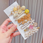 Alloy Colorful Hairpin Headgear Pearl Rhinestone Clip Set, 8PCS/Set Heavy Work, 8PCS/Set Cherry, 8PCS/Set Pink Cherry, 8PCS/Set Starfish, 7PCS/Set Mermaid, 4PCS/Set Light Blue, 6PCS/Set Purple, 6PCS/Set Fresh Green, 8PCS/Set Yellow, 7PCS/Set Yellow Hea...