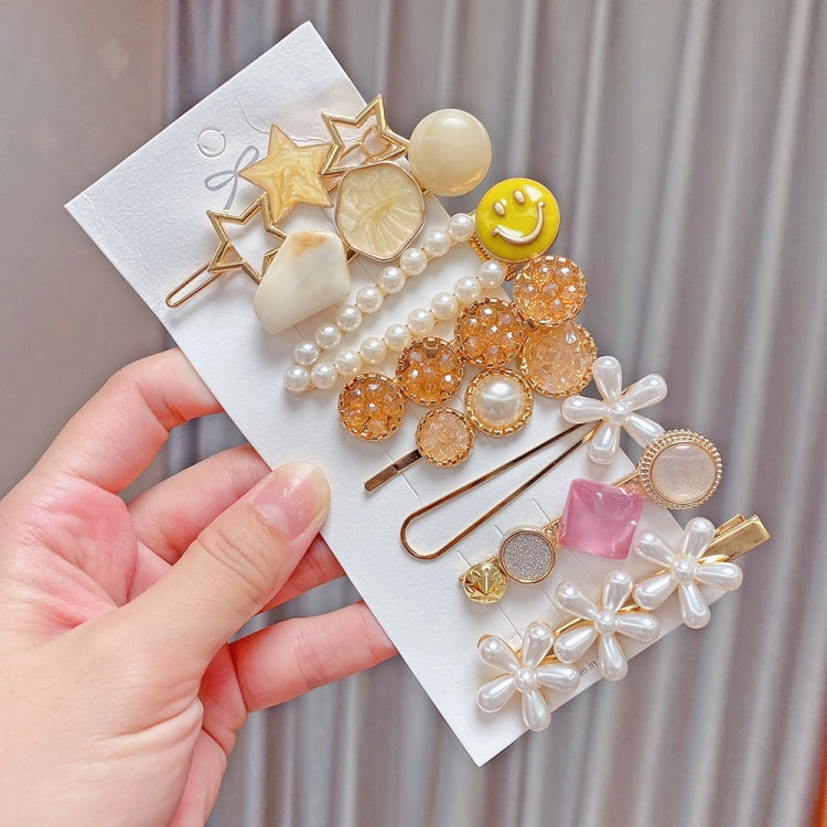 Alloy Colorful Hairpin Headgear Pearl Rhinestone Clip Set, 8PCS/Set Heavy Work, 8PCS/Set Cherry, 8PCS/Set Pink Cherry, 8PCS/Set Starfish, 7PCS/Set Mermaid, 4PCS/Set Light Blue, 6PCS/Set Purple, 6PCS/Set Fresh Green, 8PCS/Set Yellow, 7PCS/Set Yellow Hea...