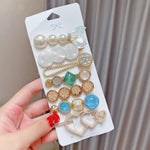 Alloy Colorful Hairpin Headgear Pearl Rhinestone Clip Set, 8PCS/Set Heavy Work, 8PCS/Set Cherry, 8PCS/Set Pink Cherry, 8PCS/Set Starfish, 7PCS/Set Mermaid, 4PCS/Set Light Blue, 6PCS/Set Pink, 6PCS/Set Purple, 6PCS/Set Fresh Green, 8PCS/Set Blue        ...