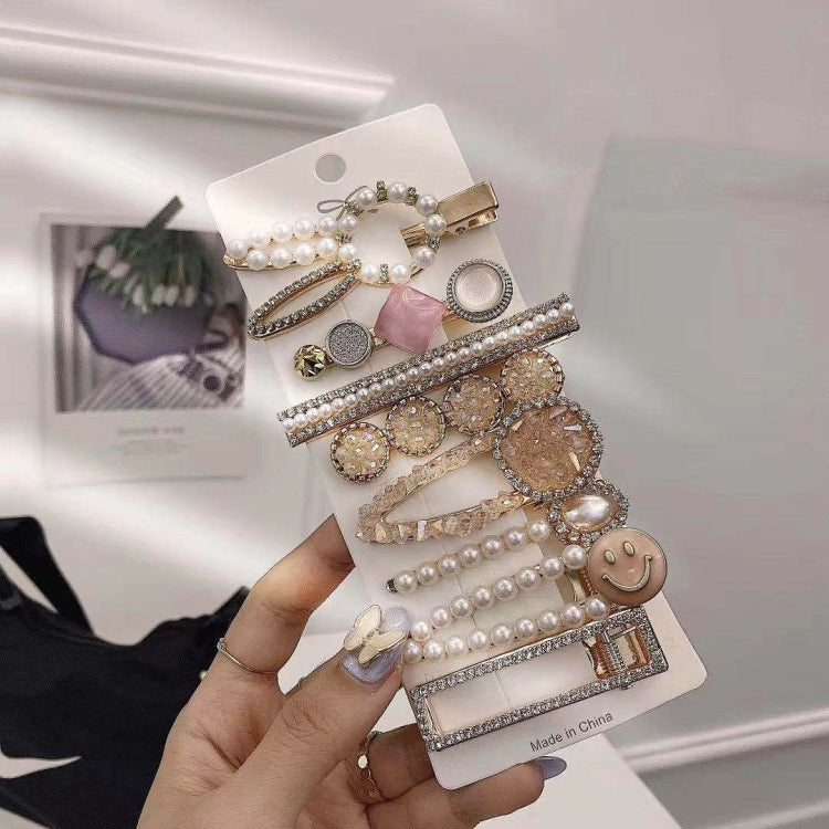 Alloy Colorful Hairpin Headgear Pearl Rhinestone Clip Set, 8PCS/Set Heavy Work, 8PCS/Set Cherry, 8PCS/Set Pink Cherry, 8PCS/Set Starfish, 7PCS/Set Mermaid, 4PCS/Set Light Blue, 6PCS/Set Purple, 6PCS/Set Fresh Green, 8PCS/Set Yellow, 7PCS/Set Yellow Hea...