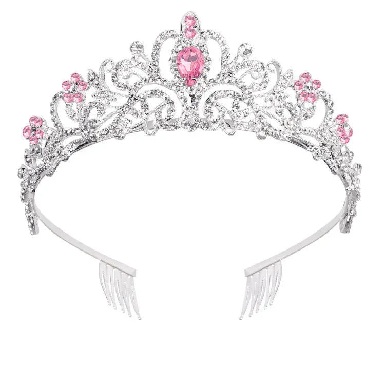 G2888 Crystal Diamond Wedding Party Braided Hair Crown Show Headband, Silver White, Silver, Gold, Rose Gold, AB Colorful, White+Pink, Pink, Blue, No Comb Rose Gold, No Comb Gold, Colorful Opal, Colorful, Purple Red Diamond, Light Purple, Light Green   ...