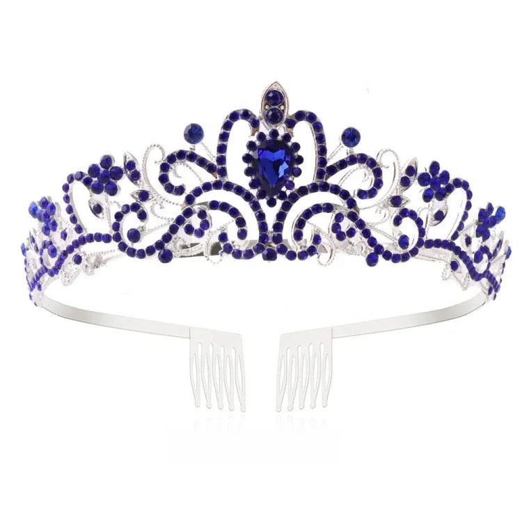 G2888 Crystal Diamond Wedding Party Braided Hair Crown Show Headband, Silver White, Silver, Gold, Rose Gold, AB Colorful, White+Pink, Pink, Blue, No Comb Rose Gold, No Comb Gold, Colorful Opal, Colorful, Purple Red Diamond, Light Purple, Light Green   ...