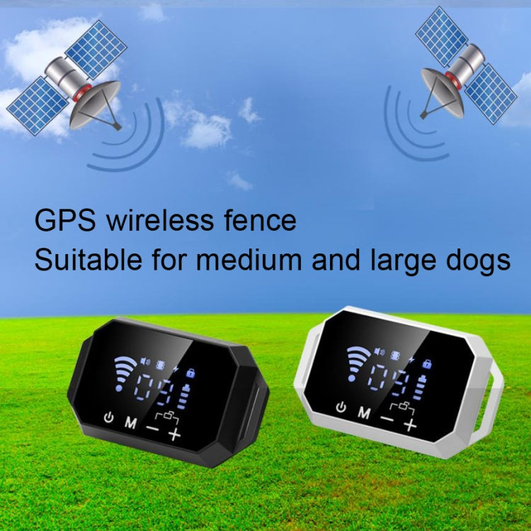 Dog Trainer Electronic Fence Smart GPS Wireless Bark Stop, White, Black