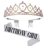 WM-02 Crystal Diamond Birthday Party Wedding Updo Crown, Color: Gold Queen Set1, Silver, Gold, Rose Gold, AB Diamond, Gold Queen, AB Silver Queen, Silver Queen, Rose Gold Queen, Golden Queen, Silver Girl, AB Gold Girl, Gold Girl, Rose Gold Girl