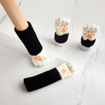 1 Set Double Knit Wear-Resisting Table Stool Leg Mute Protective Cover, Brown, Light Gray, Deep Gray, Black, Flower Brown, White, Light Coffee