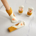 1 Set Double Knit Wear-Resisting Table Stool Leg Mute Protective Cover, Brown, Light Gray, Deep Gray, Black, Flower Brown, White, Light Coffee