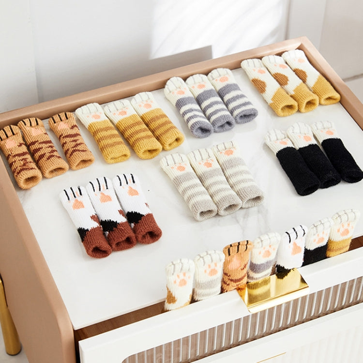 1 Set Double Knit Wear-Resisting Table Stool Leg Mute Protective Cover, Brown, Light Gray, Deep Gray, Black, Flower Brown, White, Light Coffee