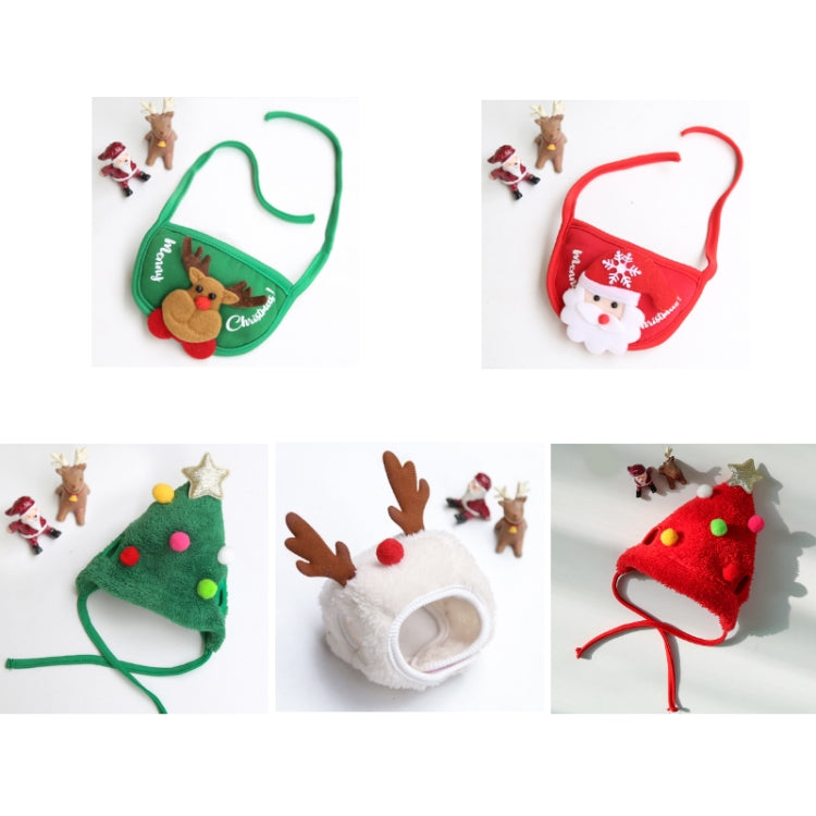 Pet Christmas Hat Saliva Festive Dressing Supplies, Bibs Red, Green Hat S, Green Hat L, White Hat S, Red Hat S, Red Hat L