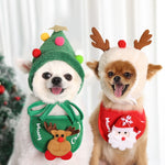 Pet Christmas Hat Saliva Festive Dressing Supplies, Bibs Red, Green Hat S, Green Hat L, White Hat S, Red Hat S, Red Hat L