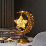 LED Wrought Iron Moon Lamp Decorative Lamp Festival Table Lamp,Style:, Hanging Ball