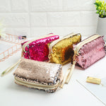 Travel Portable Sequined Anise Cosmetics Tote Storage Bag, Red, Black, Pink, Rose Red, Royal Blue, Gold, Rose Gold