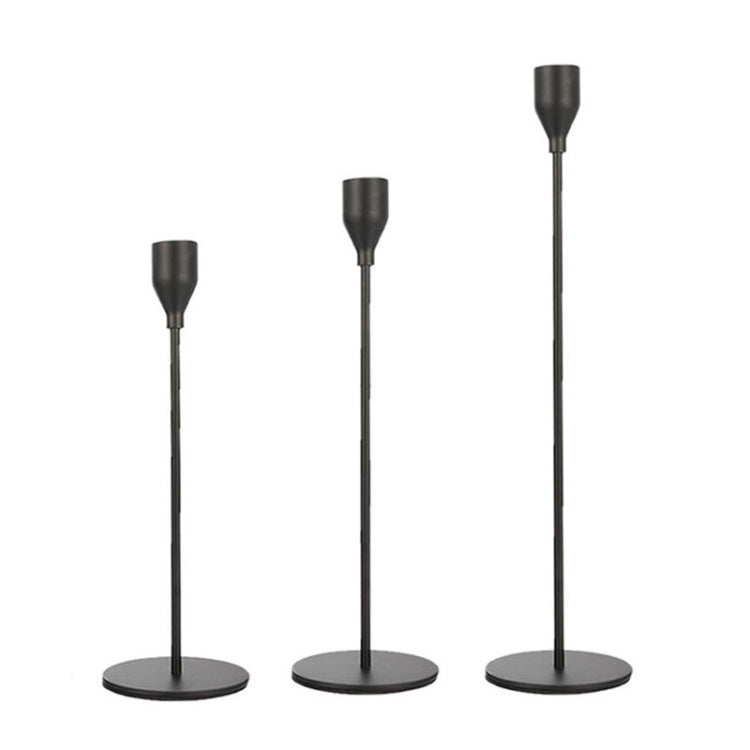 3 PCS / Set Home Decoration Wedding Wrought Iron Candle Holder, Style:, 3 PCS / Set Thick Bottom (Rose Red), 3 PCS / Set Thick Bottom (Silver), 3 PCS / Set Thin Bottom (Black), 3 PCS / Set Thin Bottom (Imitation Gold), 3 PCS / Set Thin Bottom (Silver)