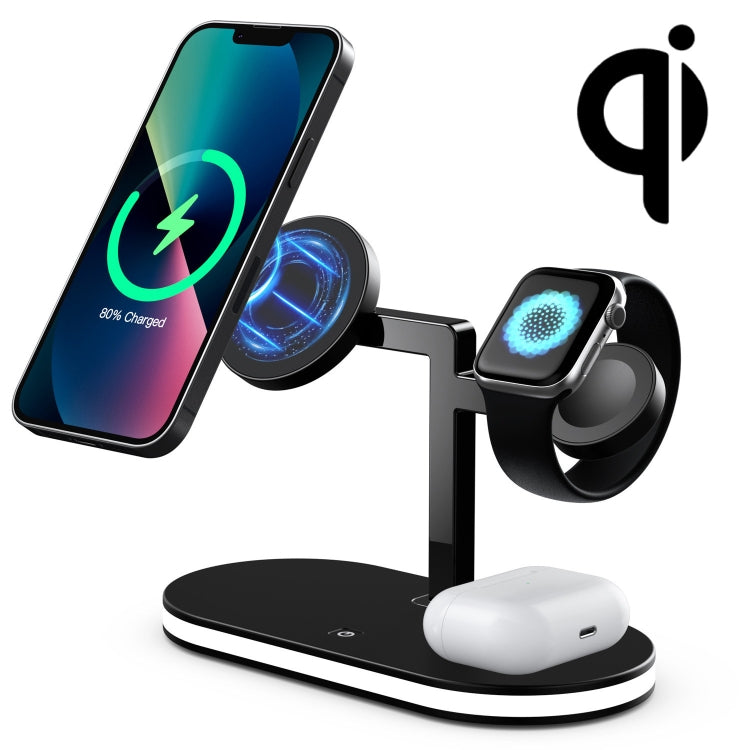 شاحن لاسلكي مكتبي من سبائك الألمنيوم 3 في 1 بقوة 15 واط UD23 للهواتف الذكية و iWatch و AirPods، UD23