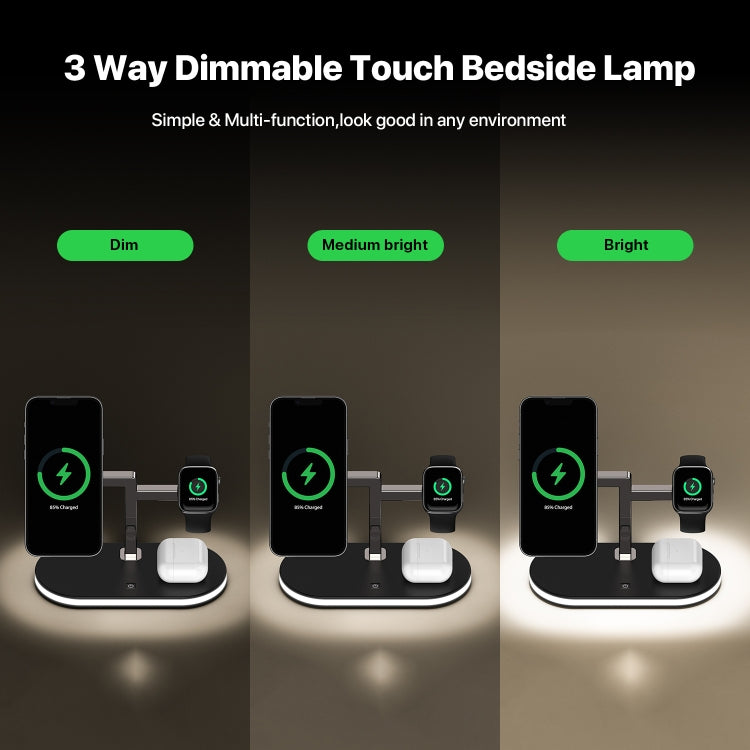 شاحن لاسلكي مكتبي من سبائك الألمنيوم 3 في 1 بقوة 15 واط UD23 للهواتف الذكية و iWatch و AirPods، UD23