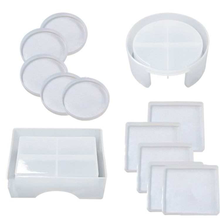 DIY Crystal Epoxy Storage Box Silicone Mould, Round Coaster Box Set, Round Coaster DJ-100, Round Coaster Box DJ-98, Square Coaster Box Set, Square Coaster DJ-99, Square Coasters DJ-97, 10 PCS/Set, 12 PCS/Set