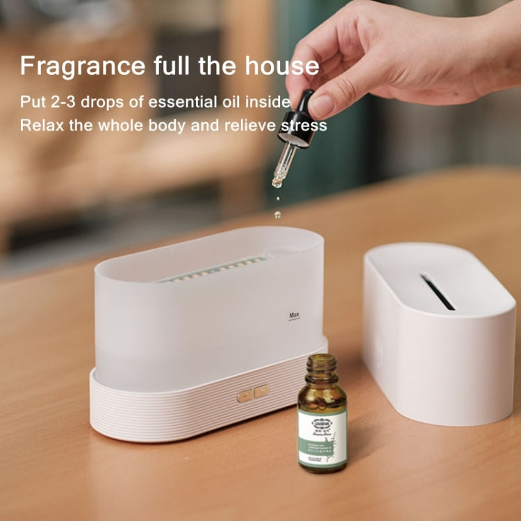 7 Color Flame Aromatherapy Machine Home Office Desk Air Humidifier, 7 Color (White), 7 Color(Black)