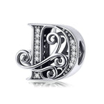 إكسسوارات خرز فضي من الزركون لصنع أساور DIY بحروف BSC030، الأنماط: A، B، C، D، E، F، G، H، I، J، K، L، M، N، O، P، Q، R، S، T، U، V، W، X، Y، Z