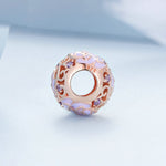 BSC644 S925 Silver Purple Rose Beads Electroplating Hollow DIY Bead Accessories, BSC644
