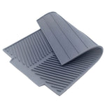 Silicone Drain Pad Kitchen Multifunctional Thermal Insulation Drying Pad, Green, Grey