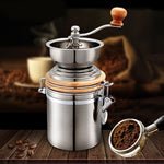 Household Stainless Steel Hand Crank Coffee Bean Grinder, Hand Crank