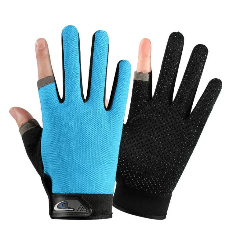 1 Pair QX0008 Outdoor Sunscreen Non-Slip Exposed Two-Finger Fishing Gloves, Free Size