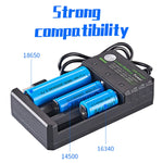 قاعدة شحن BMAX 18650 بثلاث فتحات USB لشحن بطاريات ليثيوم مستقلة 3.7/4.2 فولت، 3 فتحات USB (أسود)
