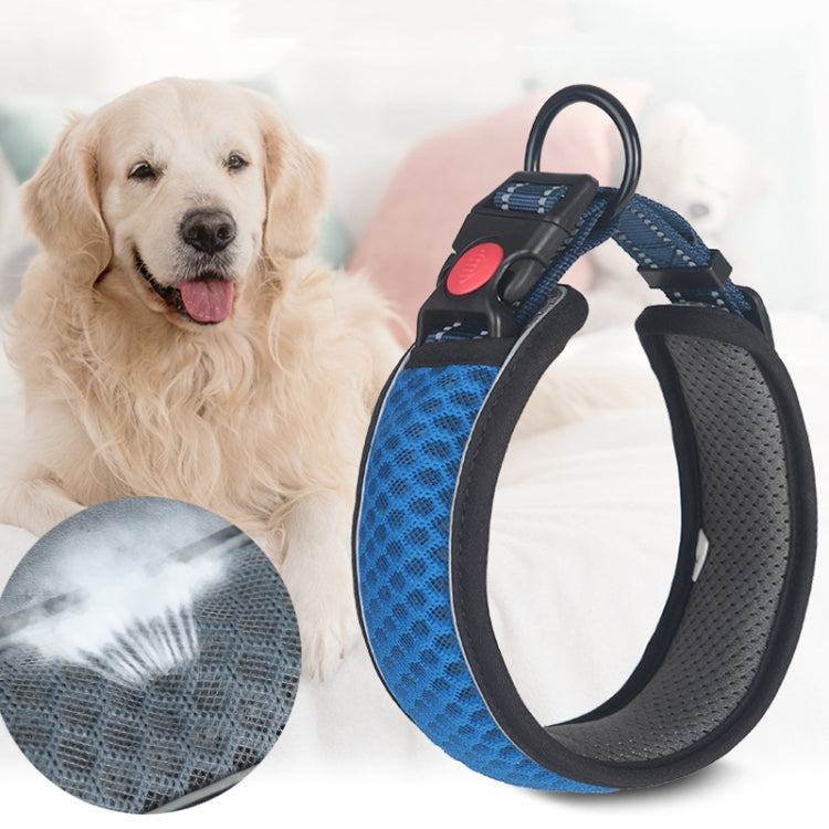 Honeycomb Net Dog Collar Neck Collar Breathable Reflective Anti-Strangle Collar, XS, S, M, L, XL