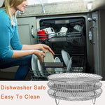 Air Fryer Accessories 8-inch Three Layer Round Grill Steam Rack, Round