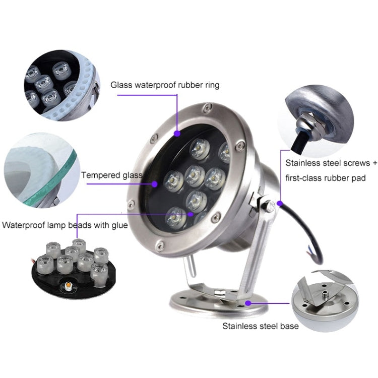 LED Underwater Light Pool Fish Pond Fountain Waterproof Landscape Light, 36W