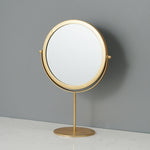 Desktop Makeup Mirror Simple Portable Mirror Rotating Dressing Mirror,Style:, Gold High Model, Gold Stand Model, Black High Model, Black Stand Model