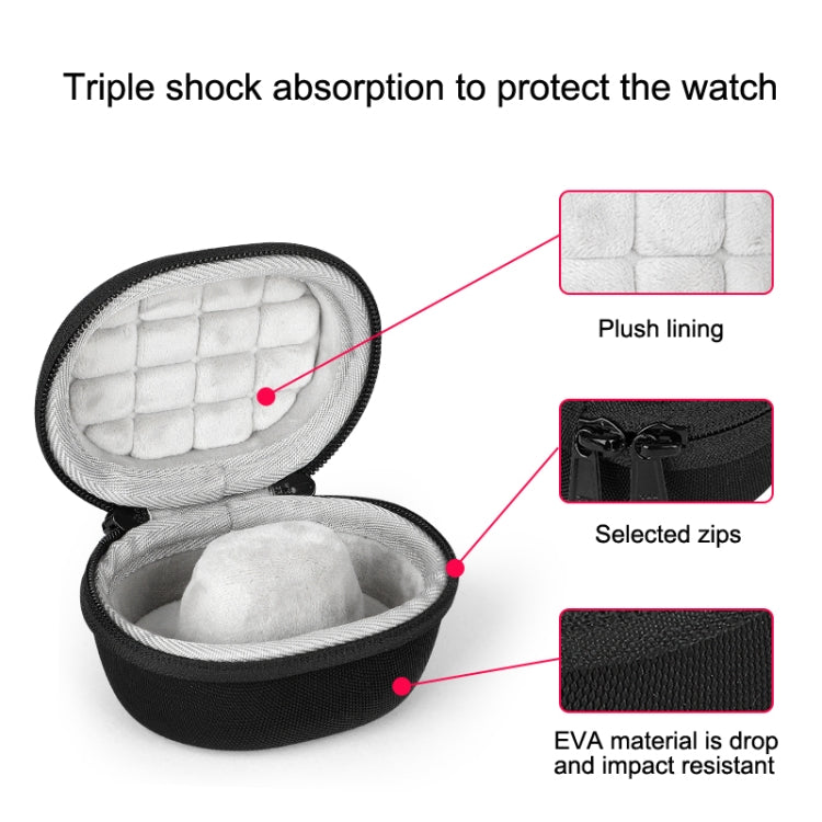 EVA Smartwatch Storage Case Universal Fleece Watch Storage Bag With Carabiner, Black, Blue, Orange