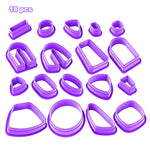 18 In 1 Soft Clay Earring Molds DIY Handmade Clay Cutter Clay Earrings Making Molds, 18 In 1 (Purple), 18 In 1 (Pink), 18 In 1 (Yellow), 18 In 1 (Blue)