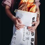 Cotton TPU Bread Bag With Clasp Reusable Storage Bag, Bread Bag Beige, Bread Bag White