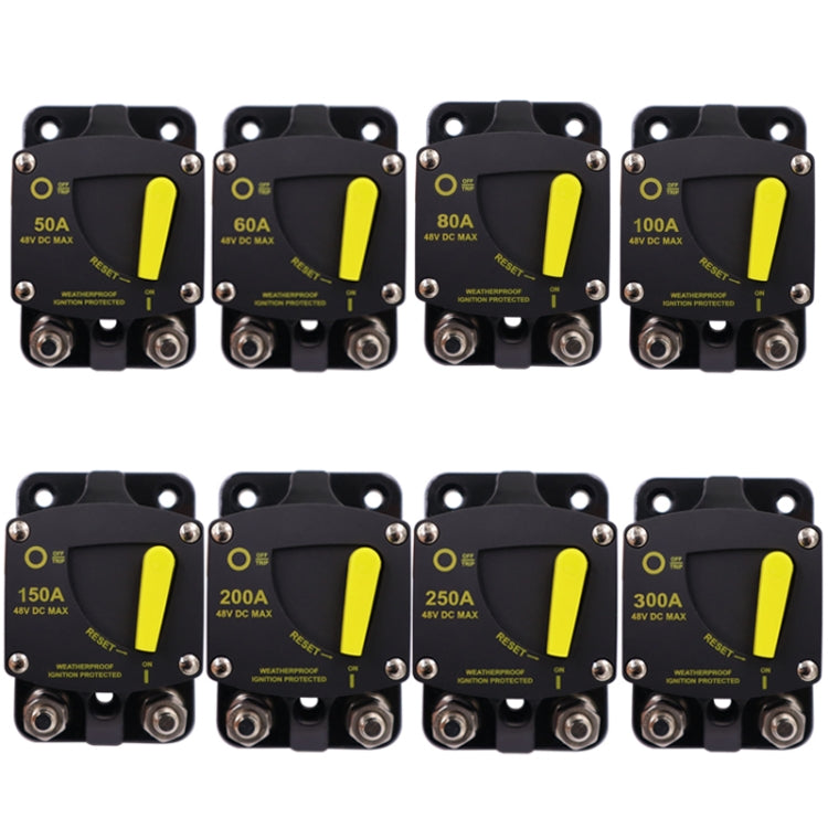 CB6 Car RV Yacht Audio Restore Insurance Holder Switch, 50A, 60A, 80A, 100A, 150A, 200A, 250A, 300A