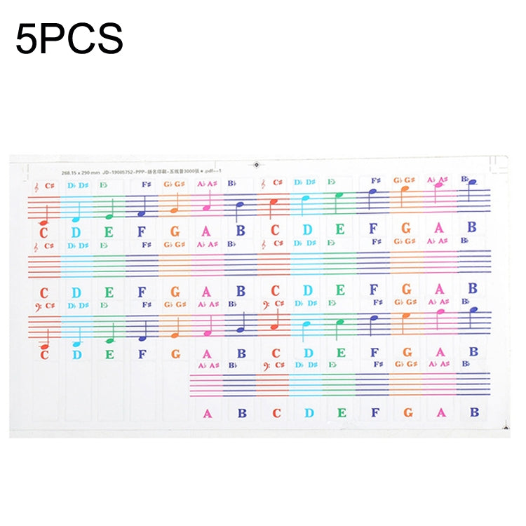 5PCS Children Piano Keyboard Color Stickers Musical Instrument Accessories, QT-005, QT-005-A, QT-0302
