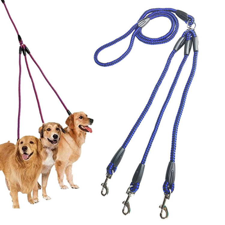 140cm 3 In 1 Leash Multi-head Dog Walking Rope, 140cm 3 In 1 Blue, 140cm 3 In 1 Red, 140cm 3 In 1 Rose Red