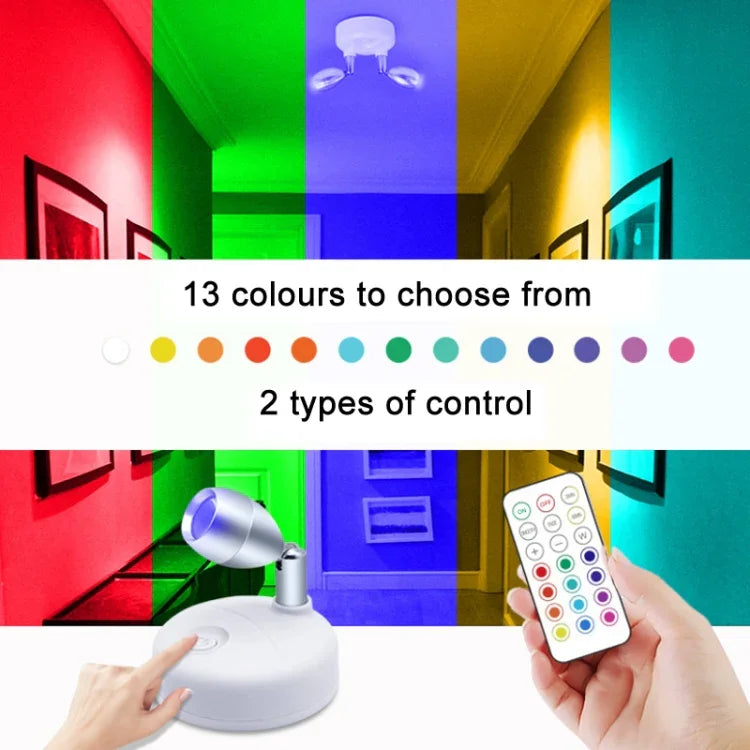 Wireless RGB Remote Control Cabinet Ambient Spotlight, C1556 Single Head 2 Lights, C1648 Single Head 2 Lights, C2755 Double Head 2 Lights, C2765 Double Head 2 Lights