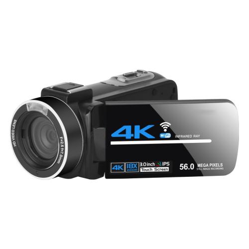 كاميرا فيديو رقمية 4K قابلة للتكبير 5600PX باللون الأسود، مع ضوء تعبئة + عدسة واسعة الزاوية، مع غطاء + ميكروفون + عدسة واسعة الزاوية، مع مجموعة مثبتات