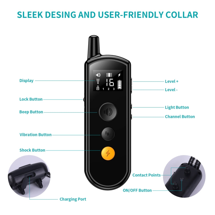 Remote Dog Trainer Rechargeable Waterproof Pet Electric Shock Collar, Receiver