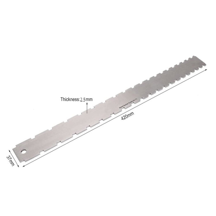 GNR3 Stainless Steel Measurement Bass Guitar Neck Ruler, Style:, Double Teeth+Leveling Ruler+String High Ruler