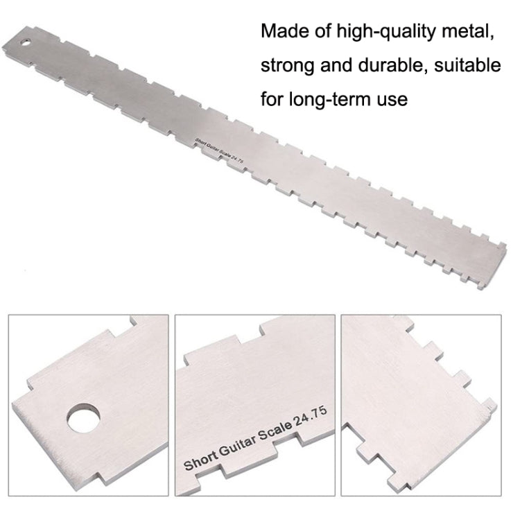 GNR3 Stainless Steel Measurement Bass Guitar Neck Ruler, Style:, Double Teeth+Leveling Ruler+String High Ruler