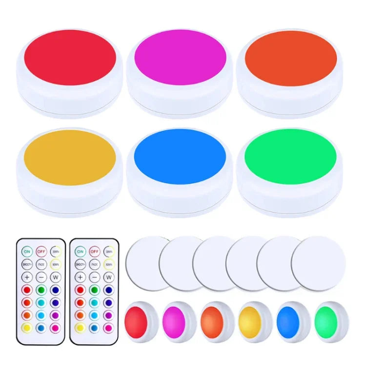 13-colour Night Light RGB Infrared Dimmable Cabinet Light, 3 Lights 1 Remote Control, 6 Lights 2 Remote Control